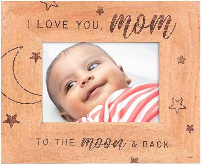 GSM Brands I Love You Mom Wooden Picture Frame for Mothers (Holds 5 x 7 Inch Photo) (9 x 11 Inch ... | Amazon (US)