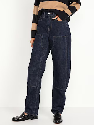 High-Waisted Barrel Utility Jeans | Old Navy (US)