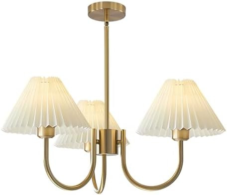 KCO Lighting 3 Light Chandelier Light Fixture Traditional Pleated Chandelier Small Vintage Entryw... | Amazon (US)