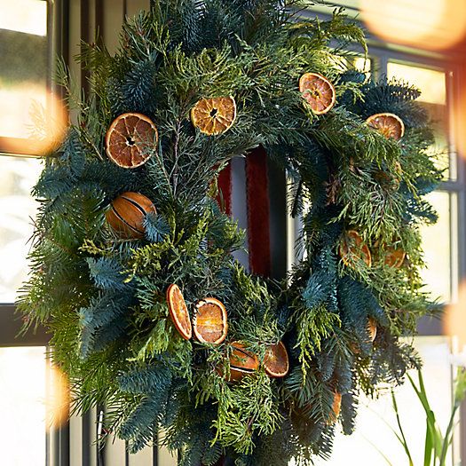 Fresh Evergreen + Dried Citrus Wreath | Terrain