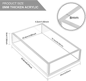 Cilinta Napkin Holder, 8mm Thicken Clear Acrylic Tray for Disposable Hand Towels, Bathroom Vanity... | Amazon (US)