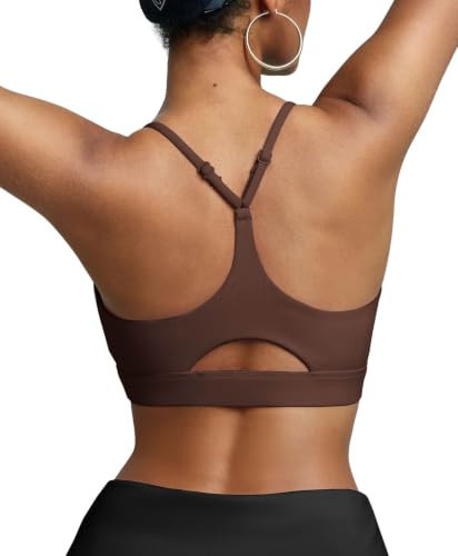 BRXL Sport Bras Womens Low Impact Padded Y Back Brown Sports Bra Brown XS | Amazon (US)