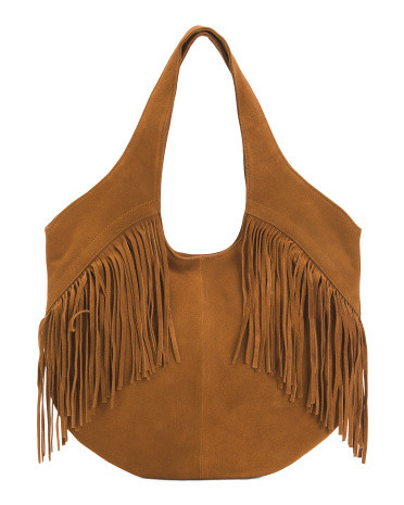 Suede Nyra Fringe Tote | TJ Maxx