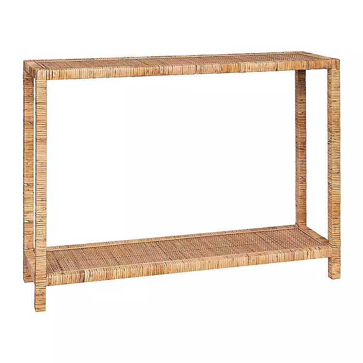 Rattan Console Table with Shelf | Kirkland's Home