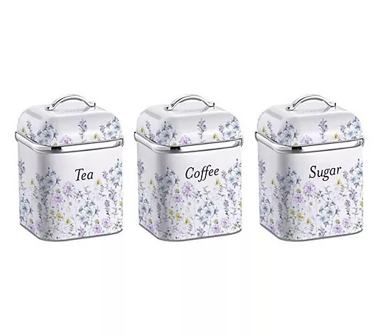 Make Your Selection: Laura Ashley 3-Piece Coffee, Tea and Sugar Canister Set | QVC