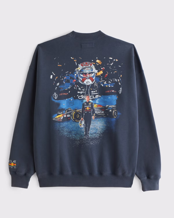 Men's Oracle Red Bull Racing Graphic Crew Sweatshirt | Men's Tops | Abercrombie.com | Abercrombie & Fitch (US)