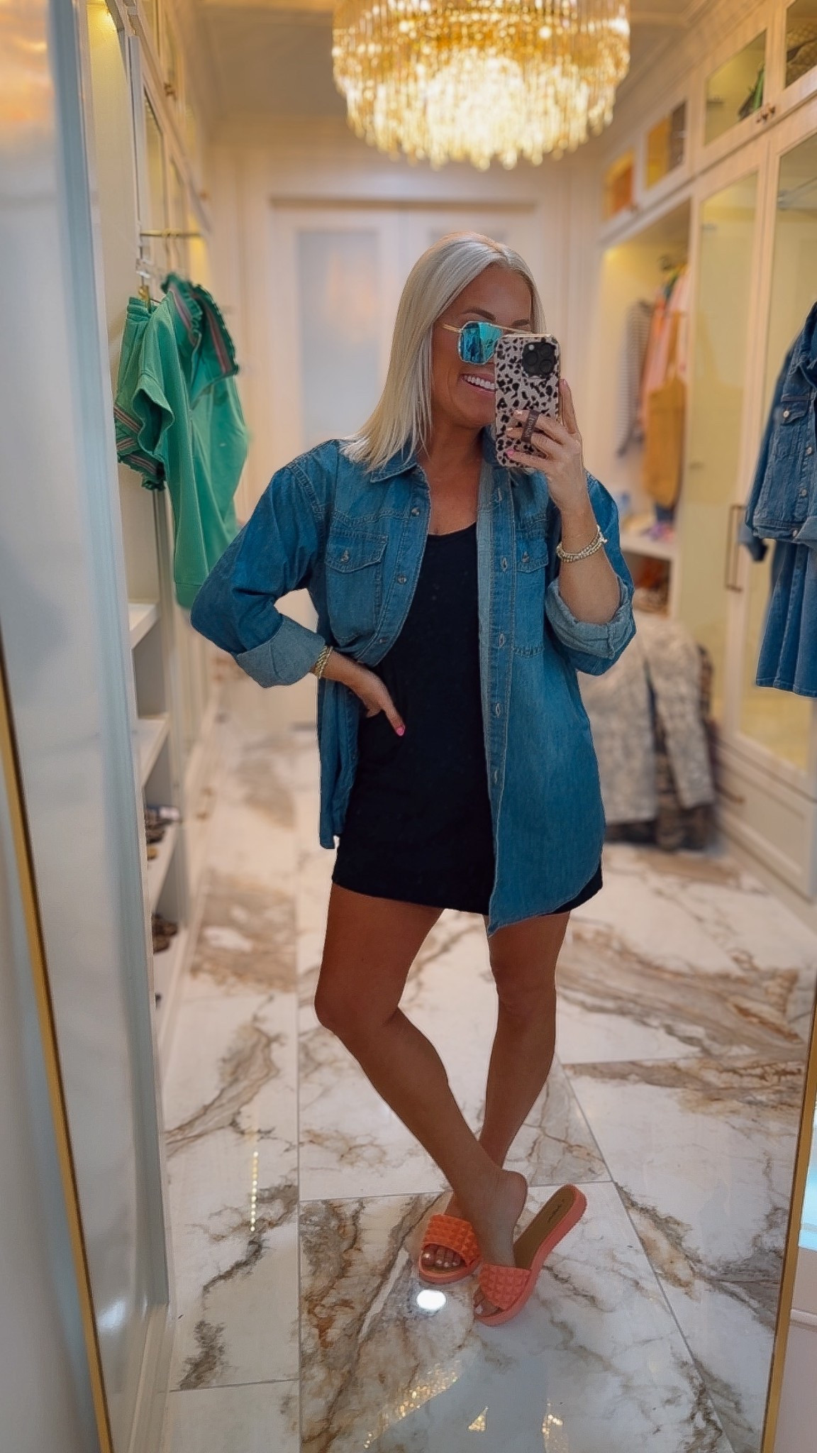 Spring summer sports mom outfit 
Denim oversized shirt - small 

#LTKmomlife #LTKootd #LTKSeasonal