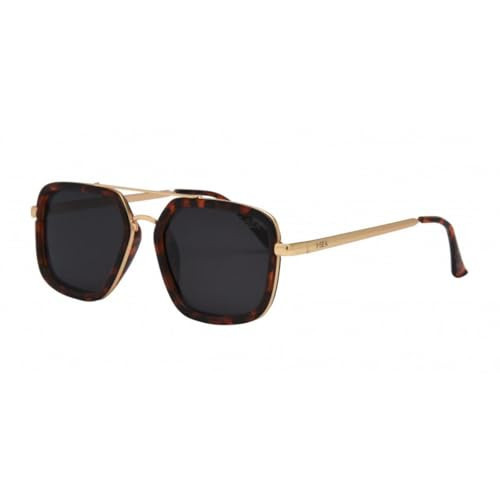I-SEA Women's Cruz Polarized Sunglasses - Retro Aviator Sunglasses for Women, Trendy Sunglasses with Scratch-Resistant Lenses & Hand-Polished Metal Frame - Tortoise Frame, Smoke Polarized Lens | Amazon (US)
