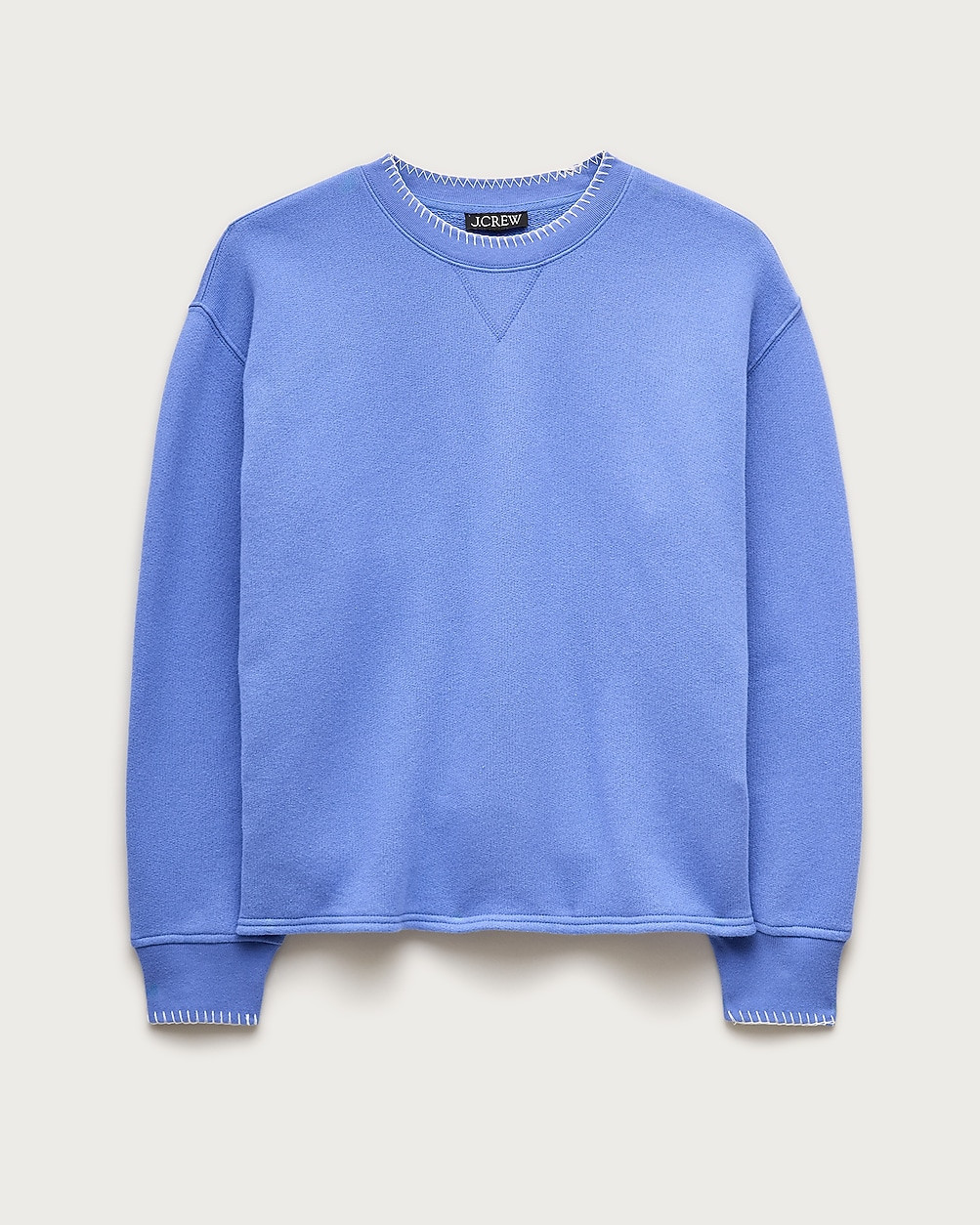Contrast-trim heritage terry relaxed crewneck sweatshirt | J. Crew US