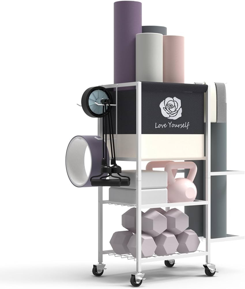 Yoga Mat Storage Rack，Home Gym Storage Rack Gym Workout Equipment Storage Organizer Fitness Wei... | Amazon (US)