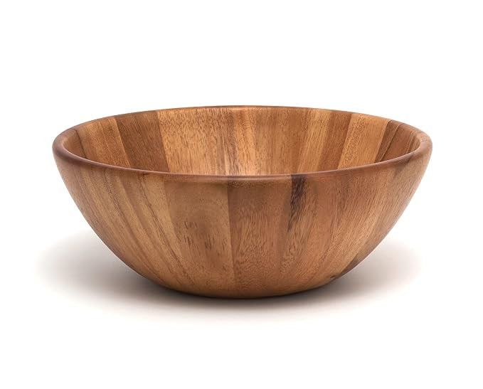 Lipper International Acacia Round Flair Serving Bowl for Fruits or Salads, Large, 12" Diameter x ... | Amazon (US)