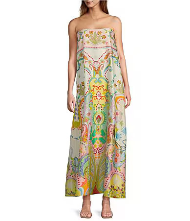 Antonio Melani Lucia Printed Satin Strapless Dress - 16 | Dillard's
