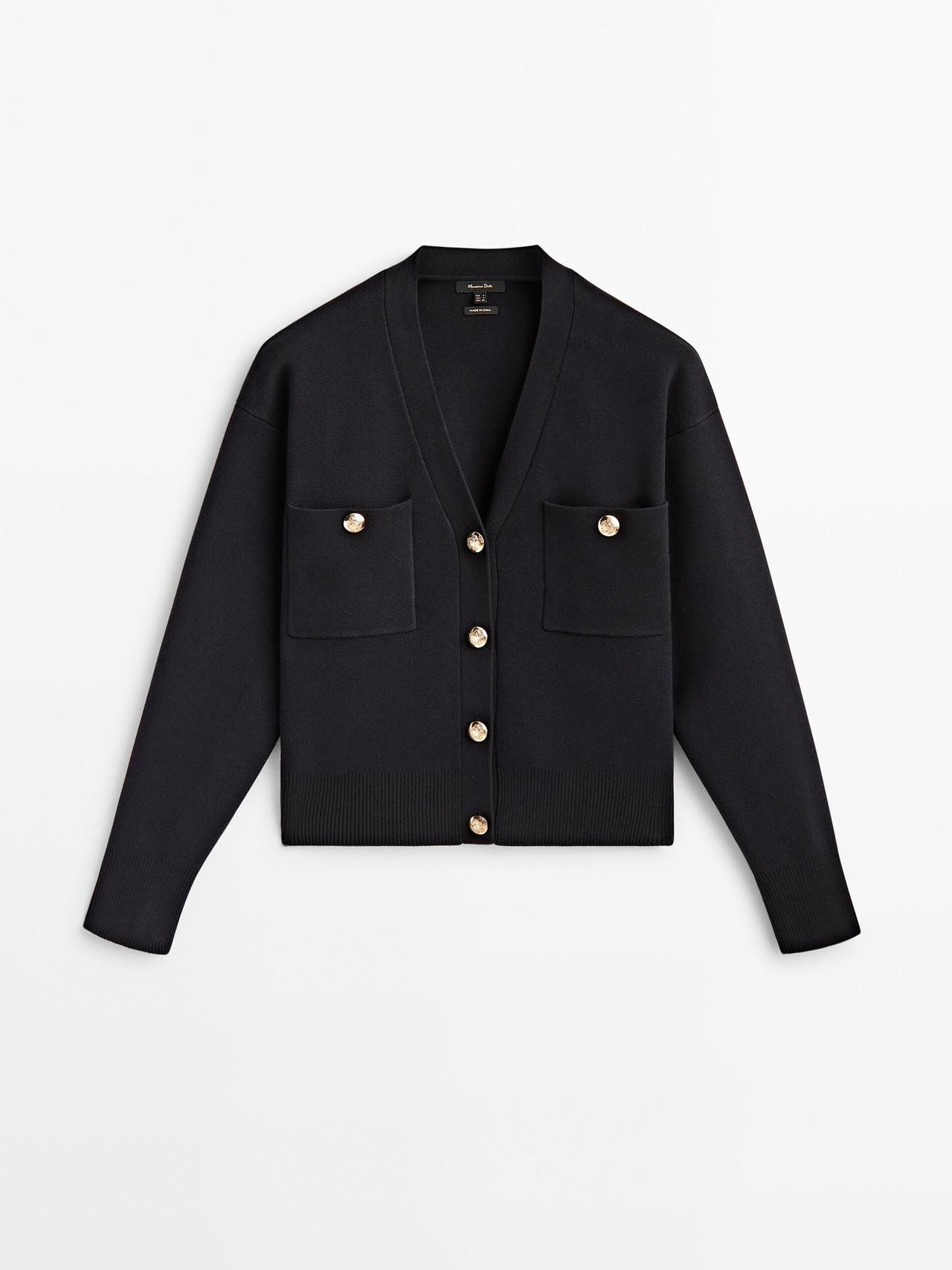 Knit cardigan with buttons and pockets | Massimo Dutti US
