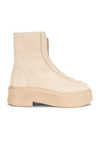 The Row Zipped Booties in Beige | FWRD 