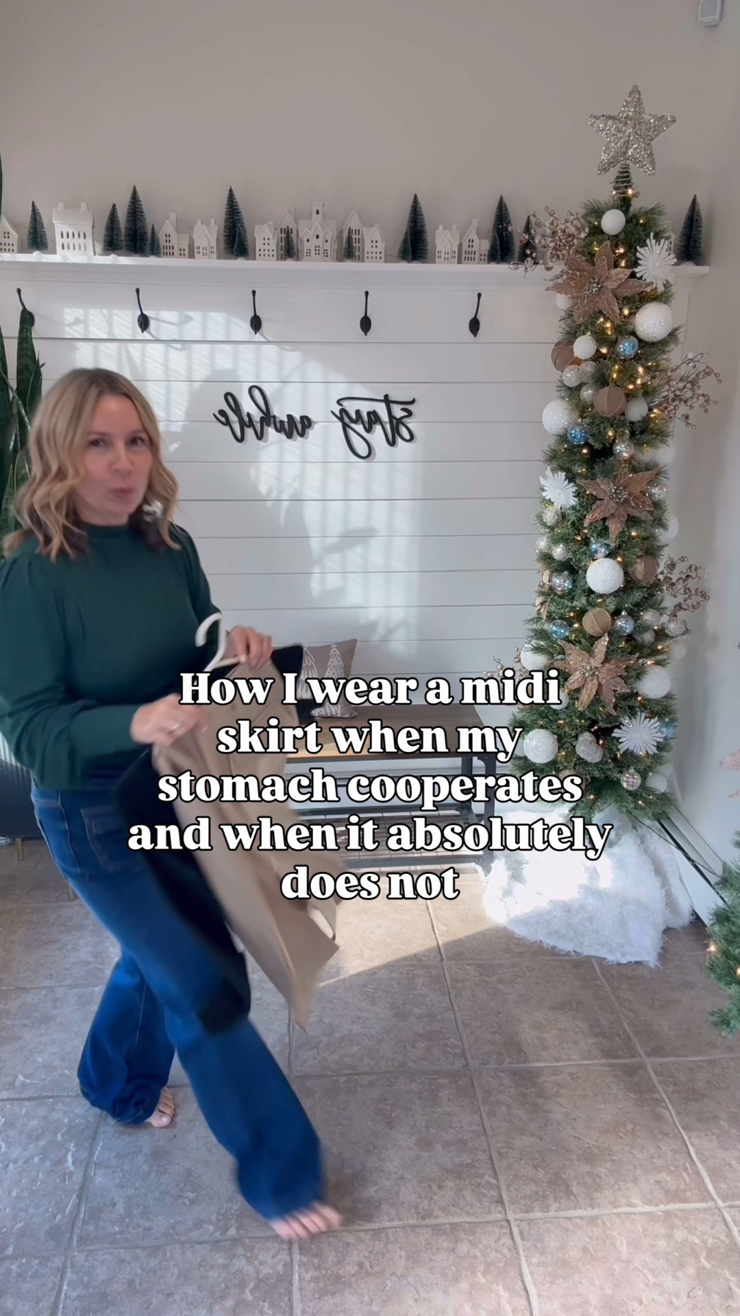 Holiday outfit or wear this to the office. 2 options given depending on how you feel. I’m wearing a medium in the midi skirt and sweater and a large in the bodysuit booties are true to size. Winter outfit, Amazon fashion

#LTKSaleAlert #LTKHoliday #LTKWorkwear