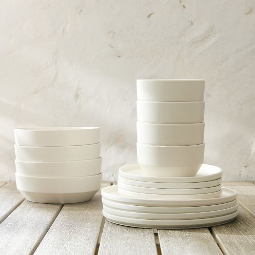 Modern Melamine Outdoor Dinnerware (Set of 16) | West Elm (US)