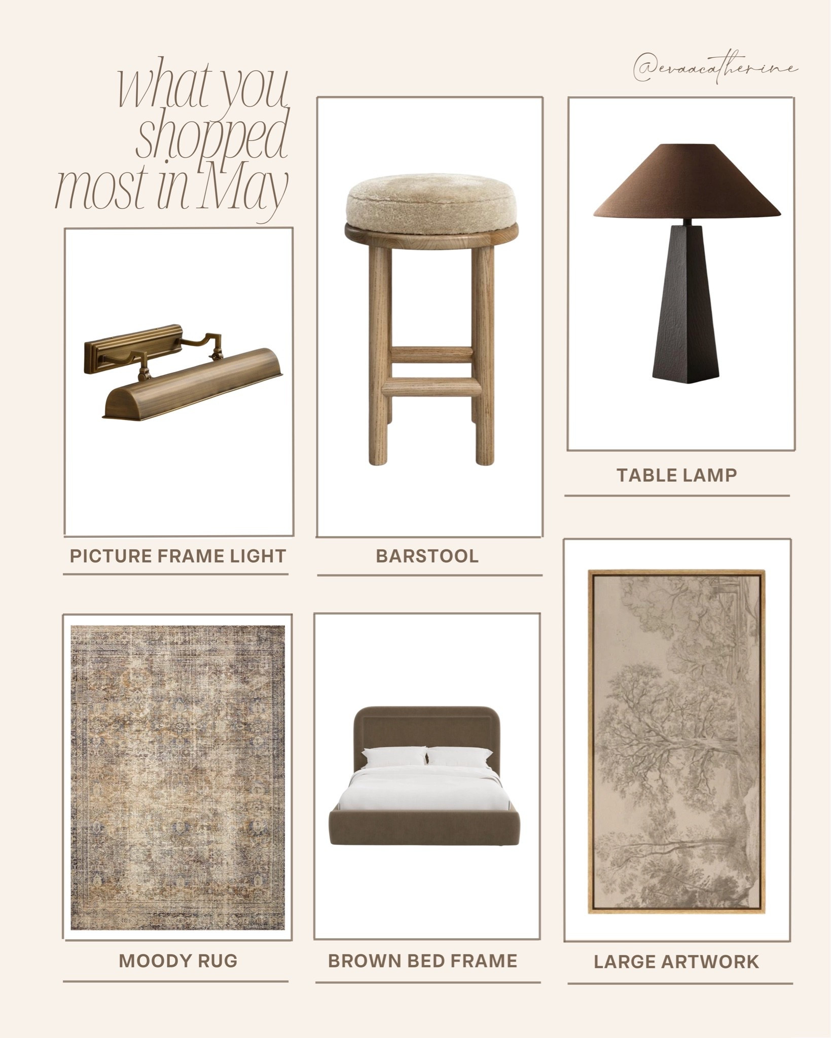 The most-shopped item wasn’t what I expected.

Here’s what you all loved most in May—and honestly, your taste is impeccable.

Now tell me: which one would you add to your home tomorrow?

#homedecorfinds #interiorinspiration #neutraldecor #modernvintage #homeaesthetic

moody interiors, brown bedroom, neutral styling, oversized wall art, designer lighting, warm minimalism, earthy home decor, luxury home finds, vintage modern style, bedroom inspiration, curated home, cozy aesthetic, timeless decor, organic modern, interior design trends

#LTKHome