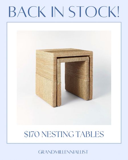 Target Home Set of 2 woven nesting tables back in stock at $170! Great dupe to a Pottery Barn set!

Side table living room table nightstand 

#LTKHome