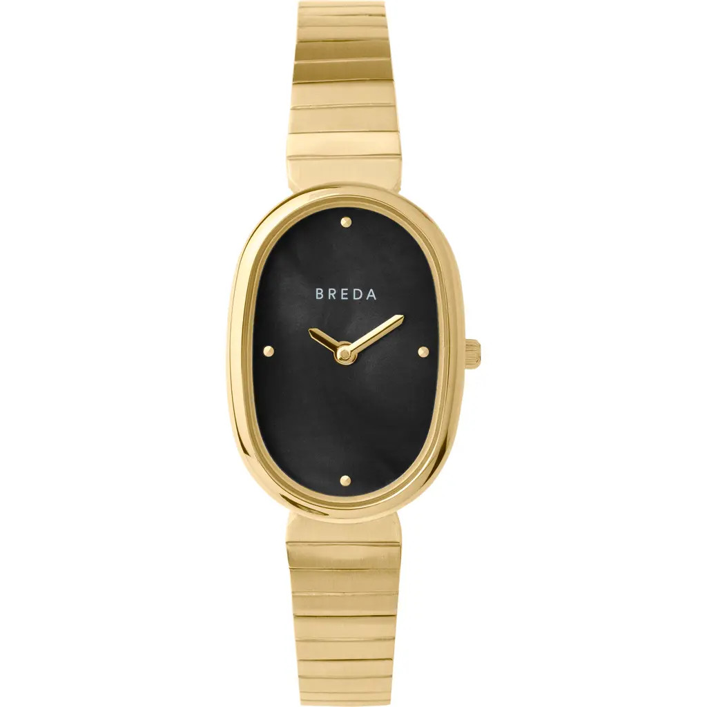 BREDA Jane Bracelet Watch, 23mm in 18K Gold-Plated Black at Nordstrom | Nordstrom
