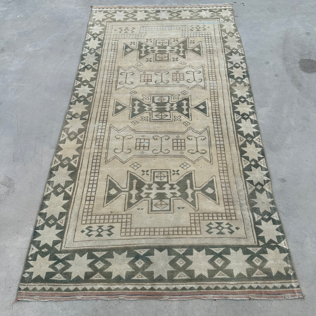 Vintage Rug, 4x7 Ft Accent Rugs, Turkish Rug, Decorative Anatolian Rug, Rugs for Salon, 3.4x6.2 F... | Etsy (US)