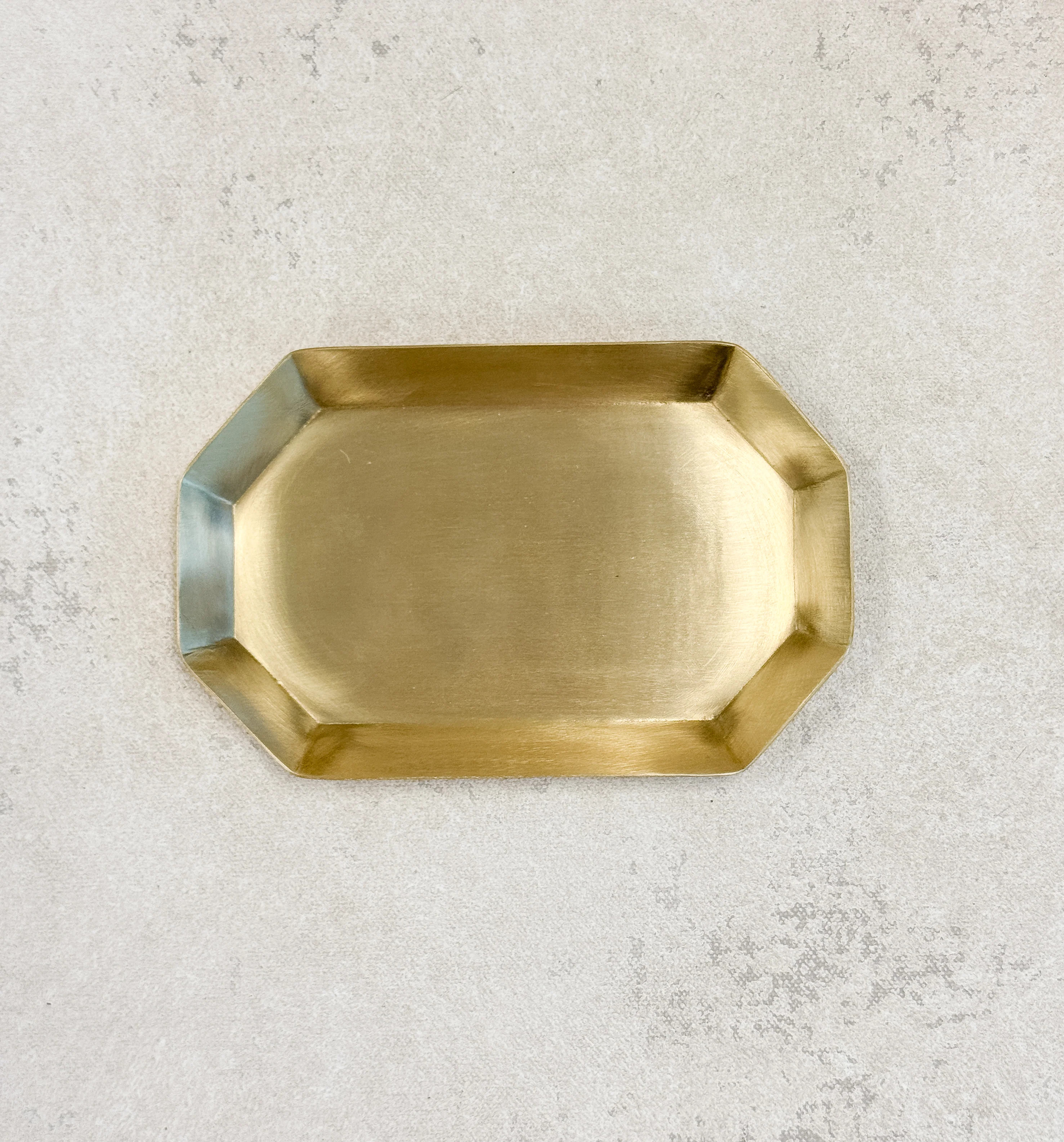 Octagon Rectangle Brass Trays | Cottage and Key
