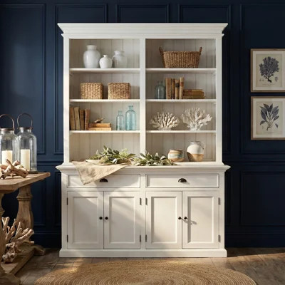 Lowell 86.61" H x 70.87" W Solid Wood Standard Bookcase | Wayfair North America