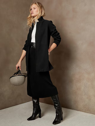 Knit Brushed Long Blazer | Banana Republic Factory