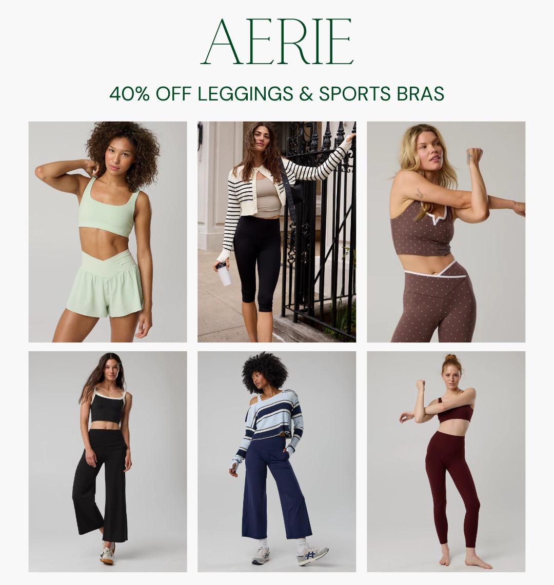 [8/12/26] Aerie 40% off leggings & sports bras 

 #LTKootd #LTKActive #LTKSaleAlert