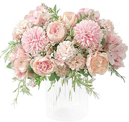 KIRIFLY Artificial Flowers, Fake Peony Silk Hydrangea Bouquet Decor Plastic Carnations Realistic ... | Amazon (US)
