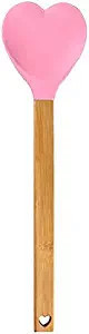 Generic Heart shaped silicone spatula – baking,stirring,pastry,kitchen utensil spoon – bamboo... | Amazon (US)