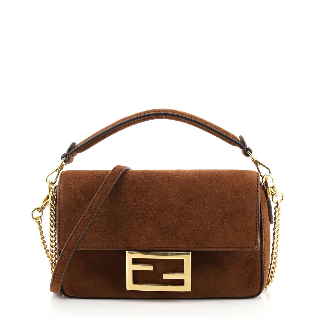 Fendi Baguette NM Bag Suede Mini Brown 75951568 | Rebag