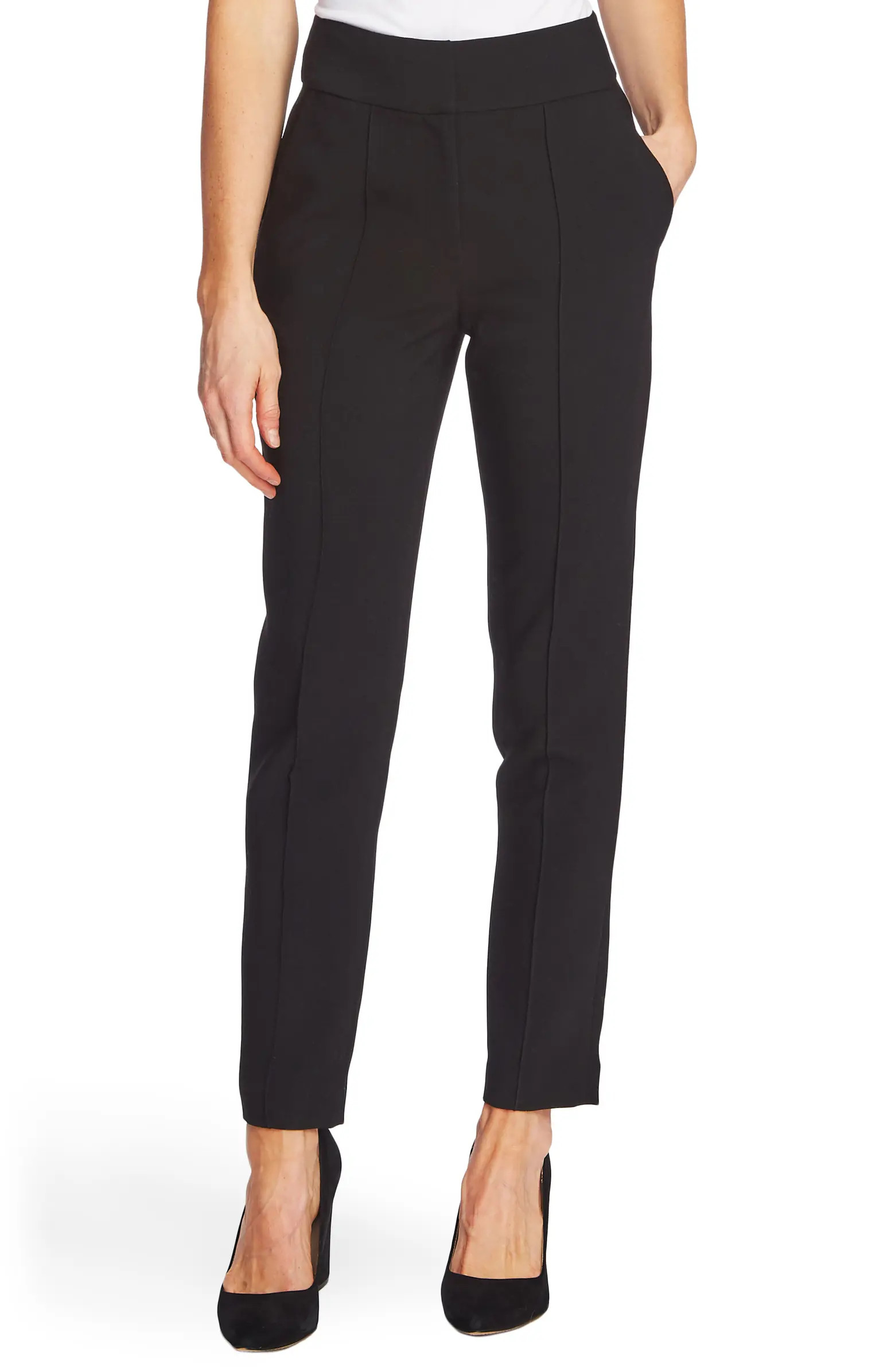 Vince Camuto Pintuck Stretch Crepe Skinny Pants | Nordstrom | Nordstrom