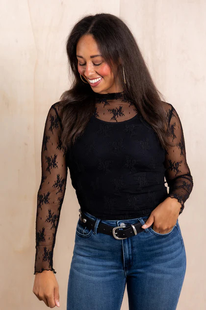 Making Memories Black Lace Layering Top | The Willow Tree