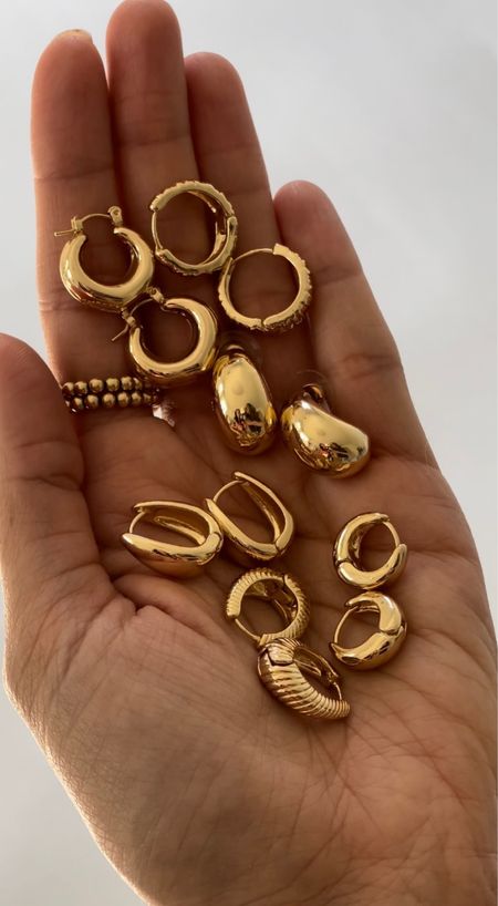 Hellooo beauty!!! This earrings set comes with 6 pairs of 14k gold plated hoops!!! 🤩✨ They’re lightweight, hypoallergenic and elevate any outfit!!! Linking the earrings and all my jewelry too!!! Hope you love them as much as I do girly!!! Xoxo!!! 💕🌻

#LTKunder50 #LTKunder100 #LTKstyletip