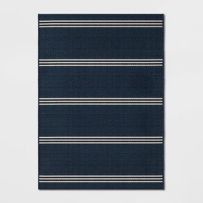 Stripe Outdoor Rug Navy - Threshold™ | Target