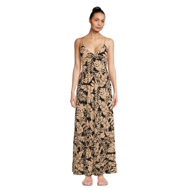 No Boundaries Juniors’ Knot Front Maxi Dress, Sizes XS-XXXL - Walmart.com | Walmart (US)