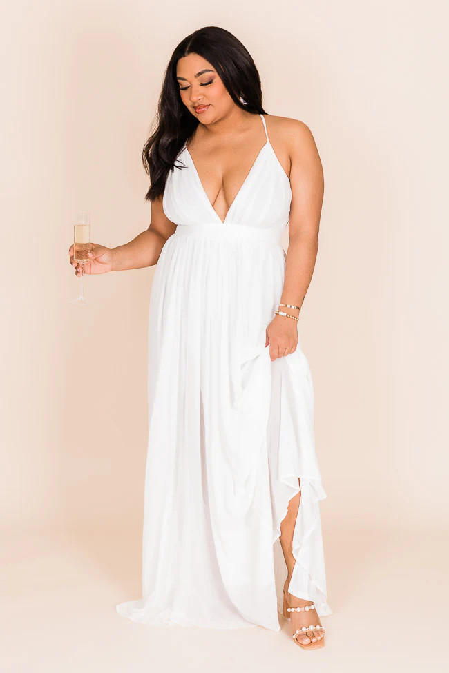 It All Begins With Love White Maxi Dress | Pink Lily