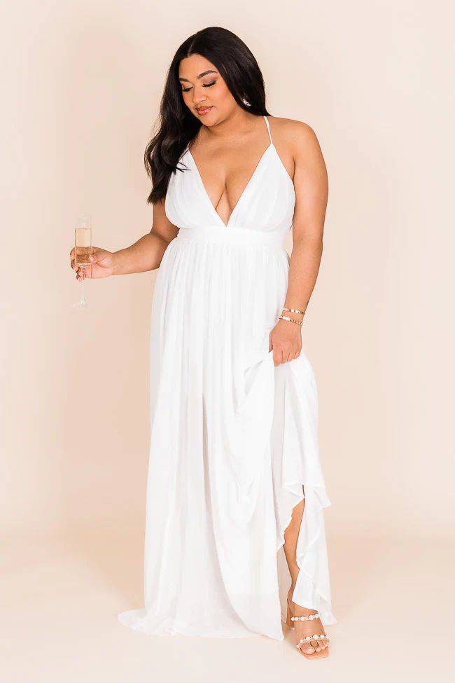 It All Begins With Love White Maxi Dress FINAL SALE | Pink Lily