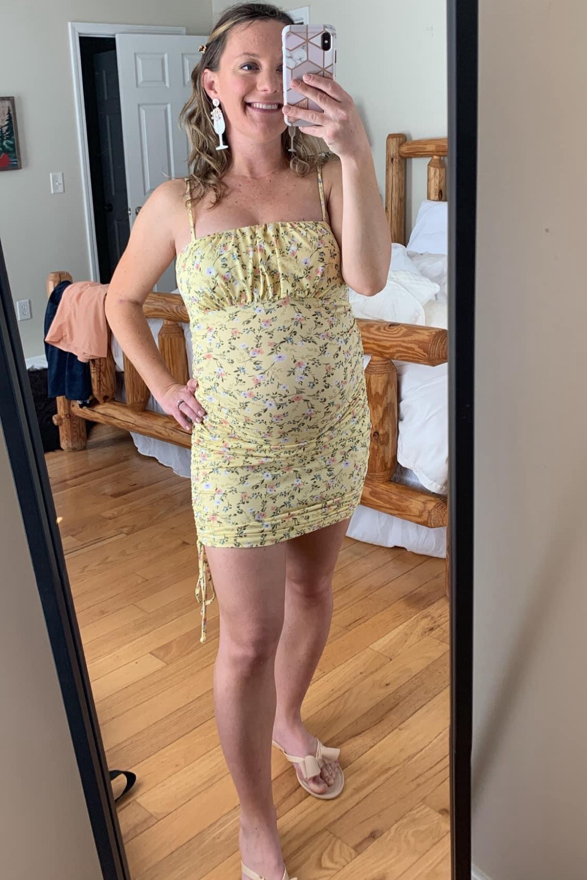 Bump-friendly yellow floral spring dress for maternity 

Style the bump with cute bow flats 

Style the bump this summer too 

#LTKSeasonal #LTKbump