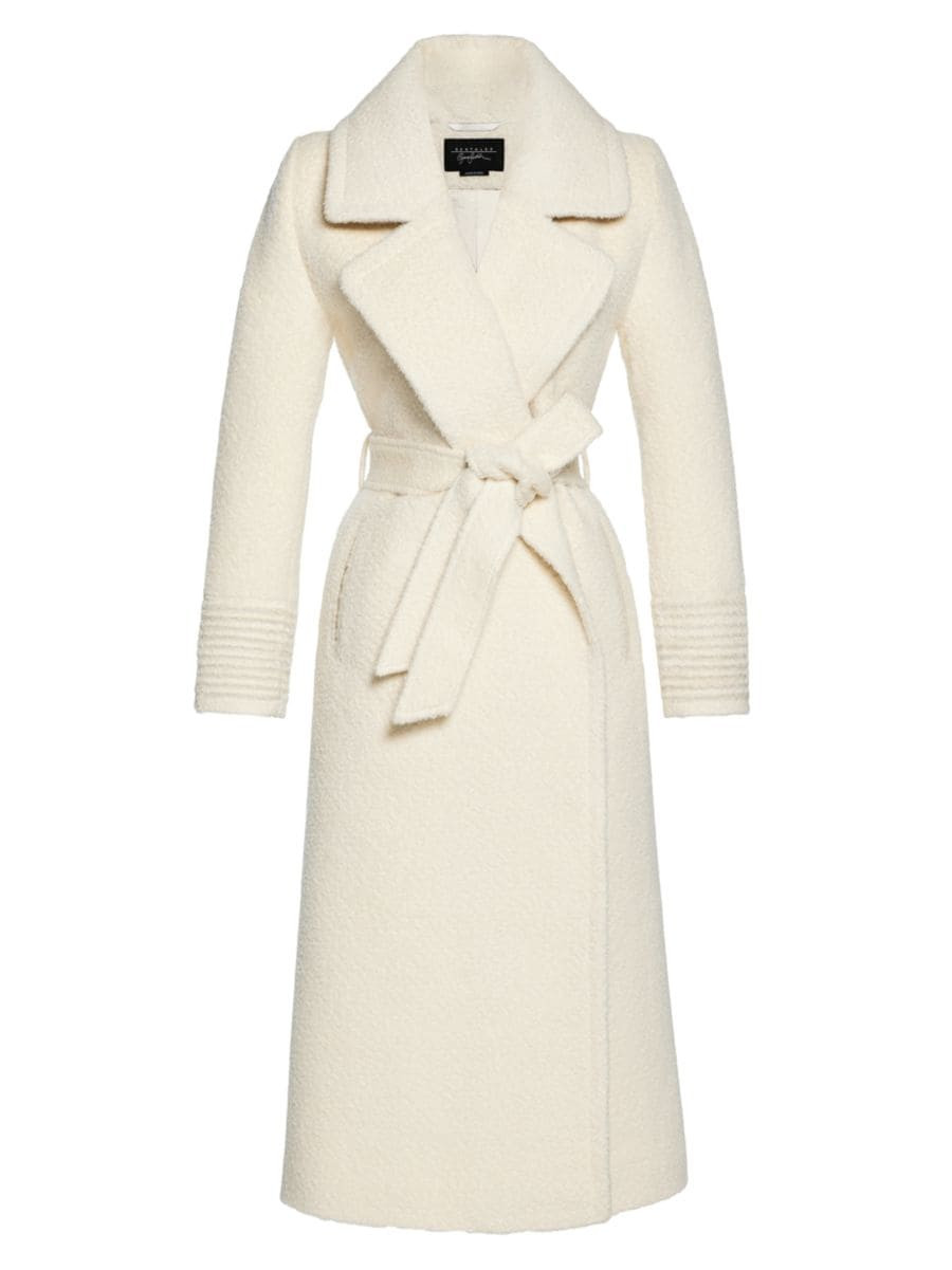 Bouclé Notched Collar Wrap Coat | Saks Fifth Avenue