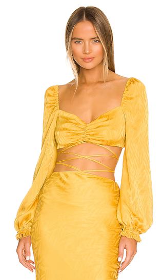 x REVOLVE Courteline Top in Gold | Revolve Clothing (Global)