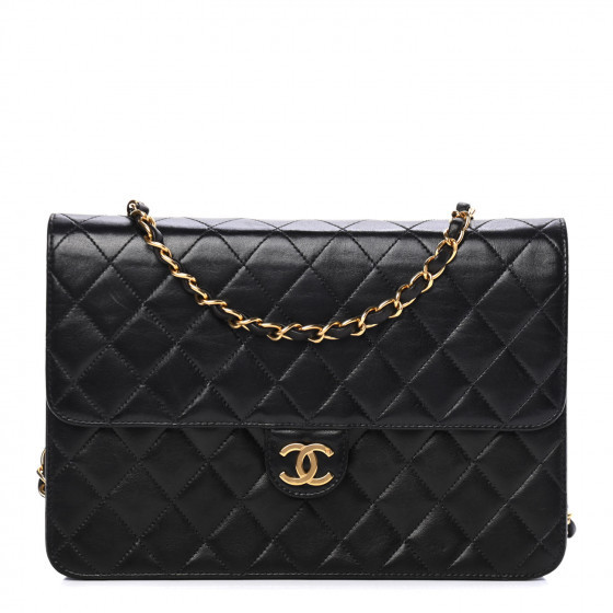 CHANEL Lambskin Quilted Jumbo Single Flap Black | Fashionphile