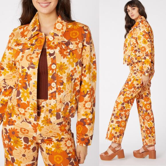 PRINCESS HIGHWAY Twiggy Sunset Floral Jacket (US 6) & Flare Leg Pant (US 8) Set | Poshmark