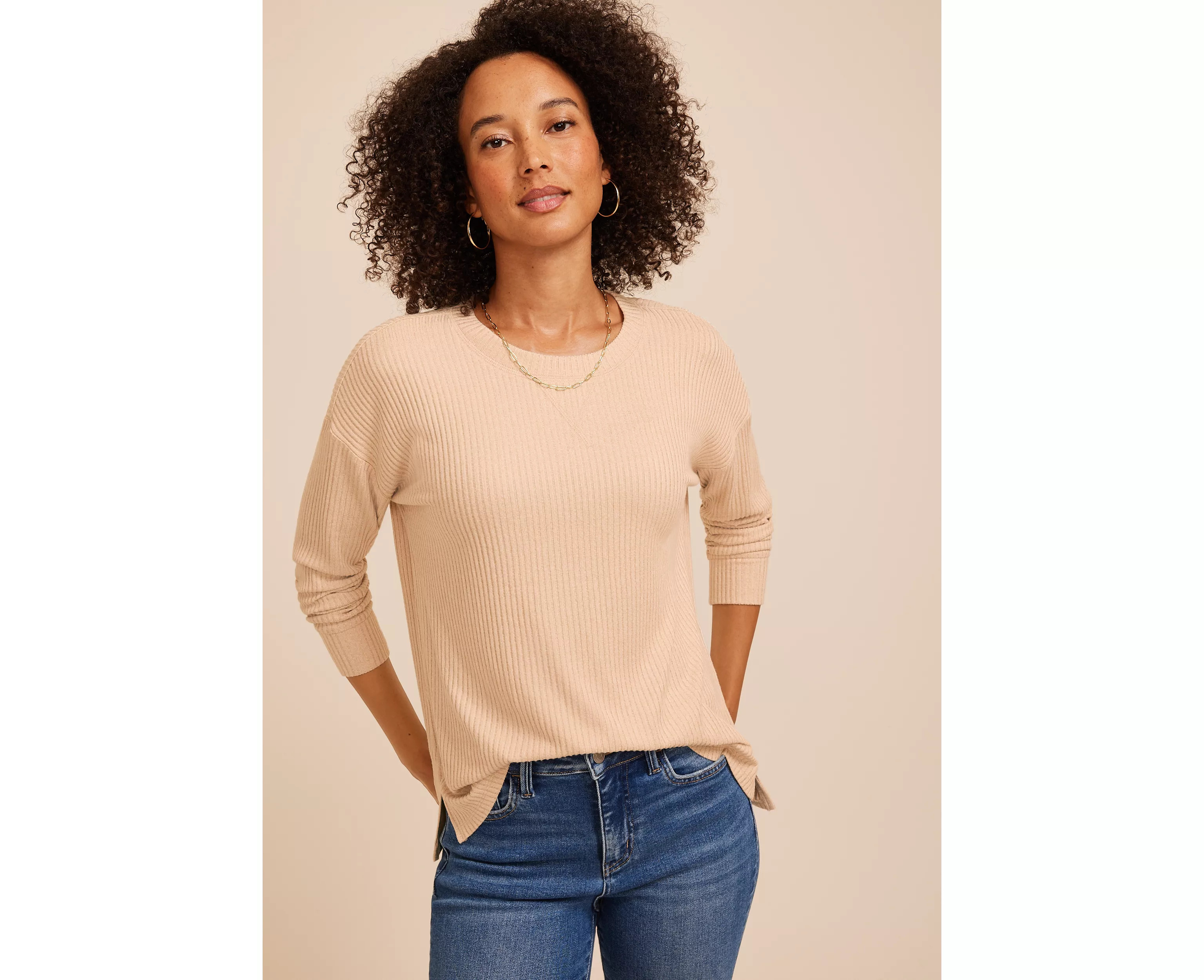 24/7 Cozy Rib Long Sleeve Top | maurices | Maurices