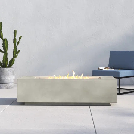 AllModern Latitude Fiber Reinforced Concrete Propane Outdoor Fire Pit Table | Wayfair | Wayfair North America