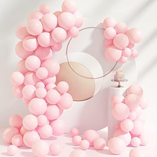 Pastel Pink Balloons 5 Inch 12 Inch 80 Pcs Baby Pink balloons for Baby Shower Happy Birthday Part... | Amazon (US)