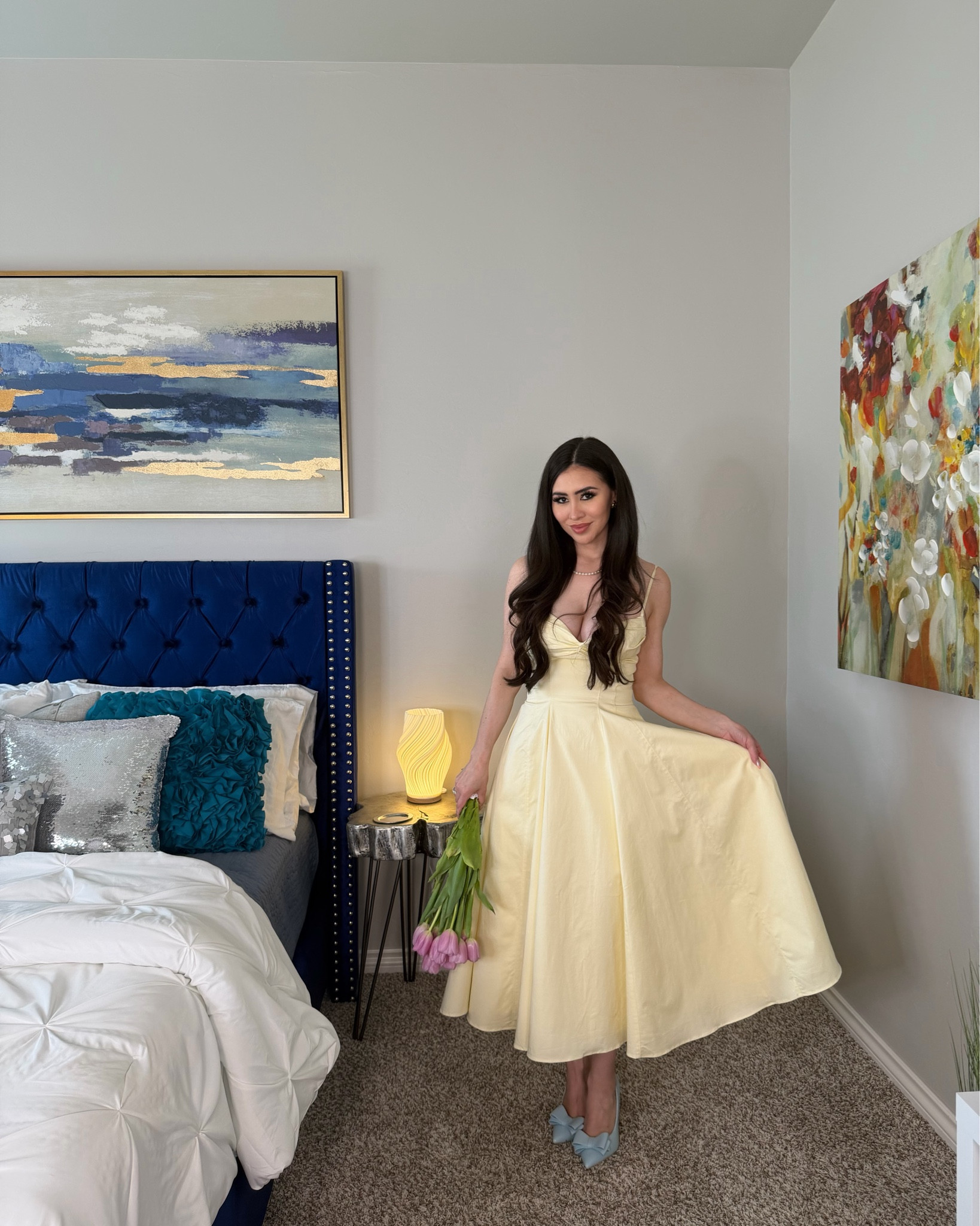 Dahlia lemon cotton princess midi sundress by house of CB 

#LTKU #LTKdayinmylife #LTKTall