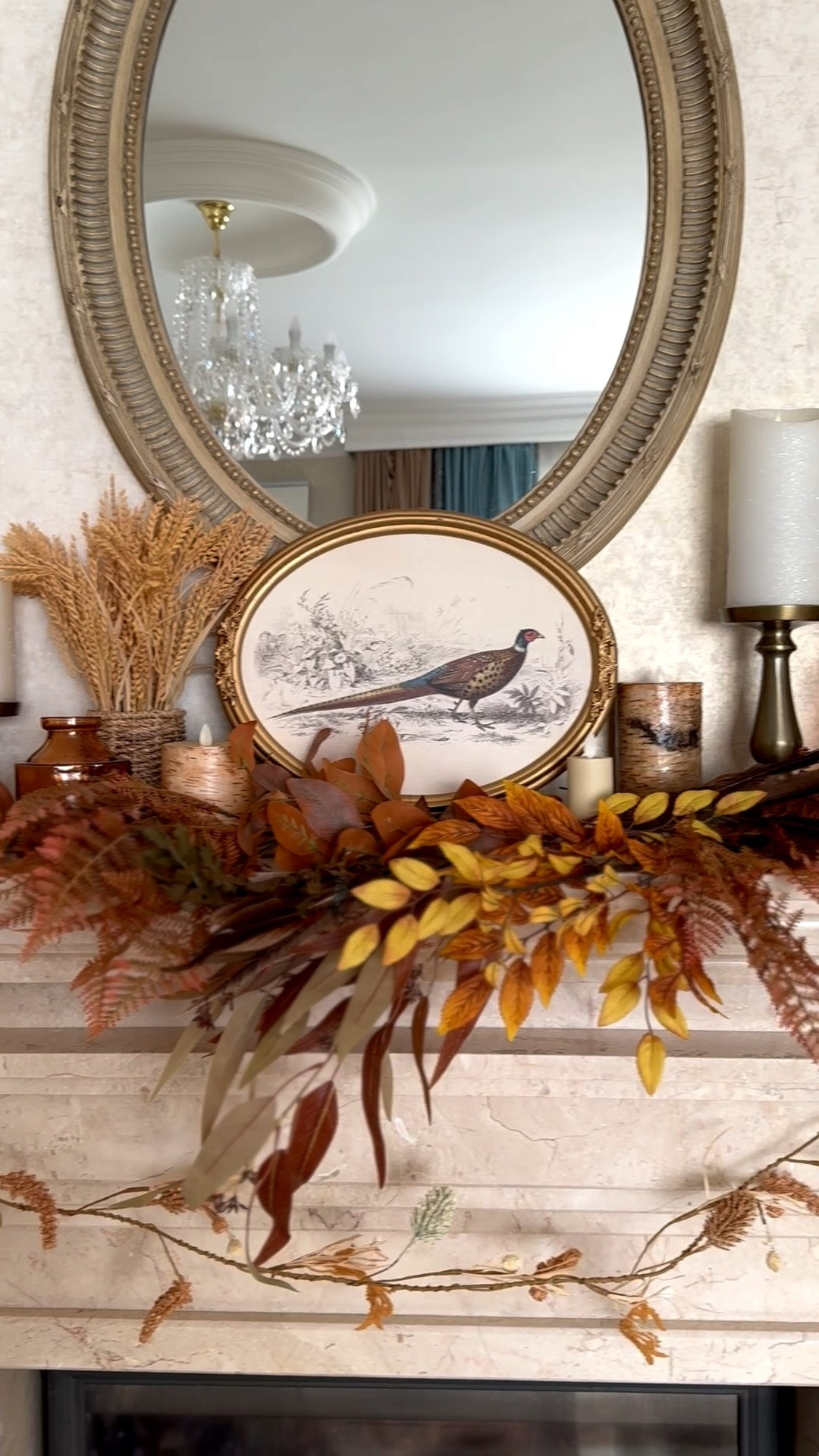 Fall living room decor, living room mantel, pheasant decor, pumpkin decor

#LTKSeasonal #LTKHome #LTKSaleAlert