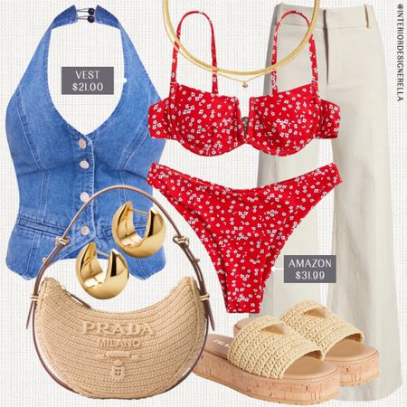 $21 denim vest  + $31.99 Amazon ditzy floral bikini!✨ Share this post with a friend!!🤗 Click on the “Shop OOTD Collages” collections on my LTK to shop this post and more!🤗 Have an amazing day!! Xo!!

#LTKSwim #LTKFindsUnder100 #LTKFindsUnder50