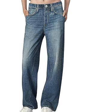 French Terry Sweatpant Jeans Denim Sweat Pants Look Like Jeans Baggy Wide Leg Stretch Pants Jeggi... | Amazon (US)